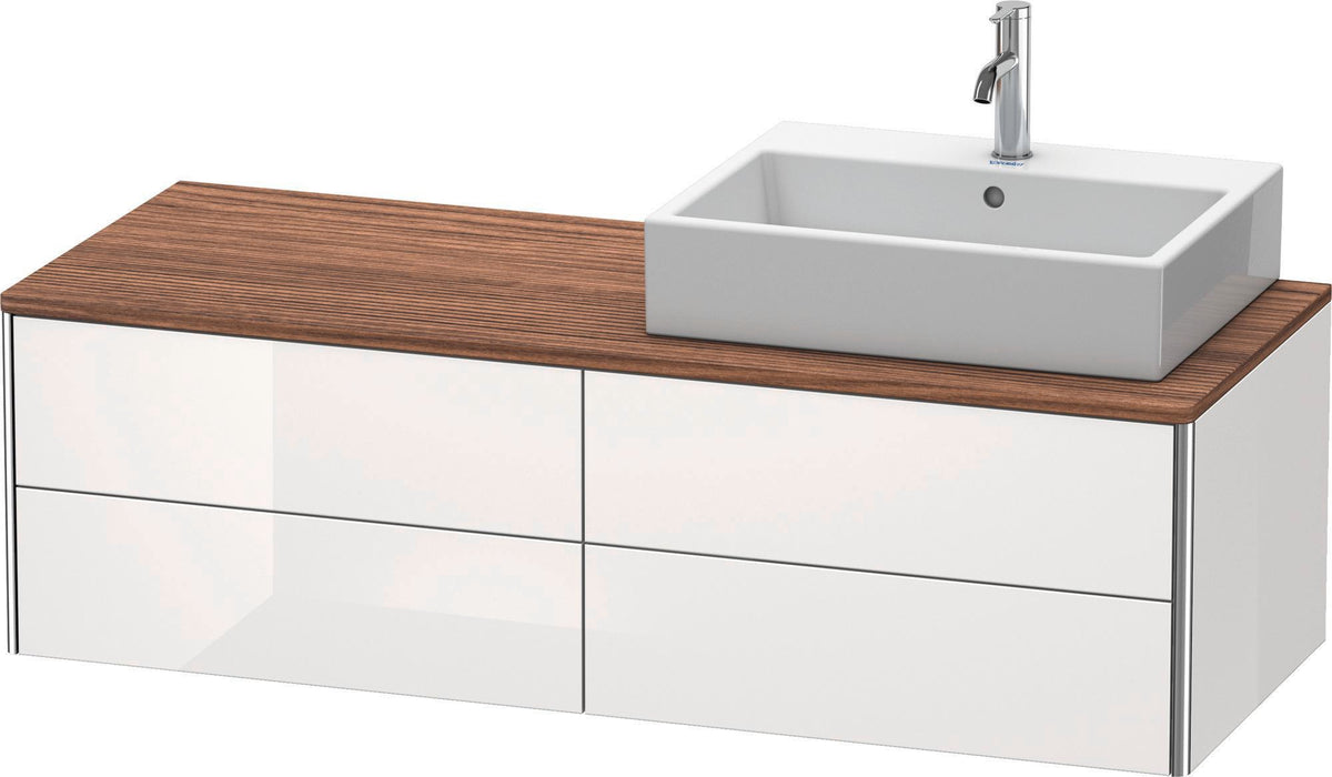 Duravit XSquare Konsolenwaschtischunterbau 1400 mm betongrau matt, 4 Schubkästen, wandhängend