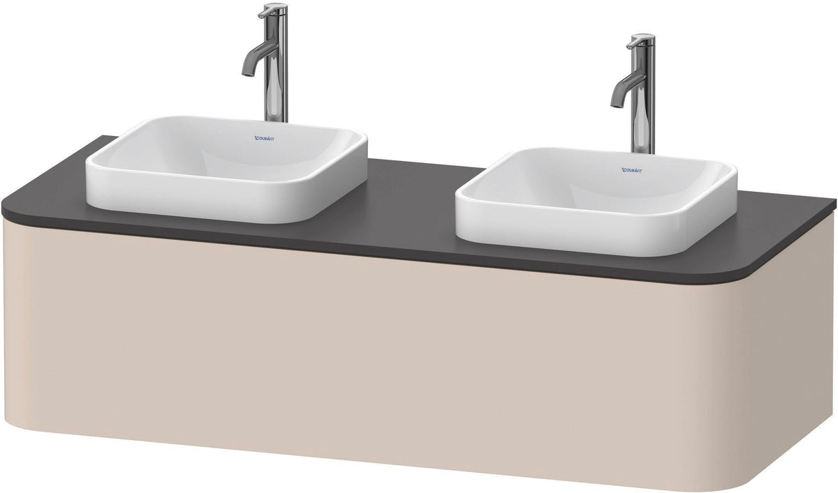 DURAVIT Happy D.2 Konsolenwaschtischunterbau 1300 mm Taupe supermatt mit Tip-On Technik