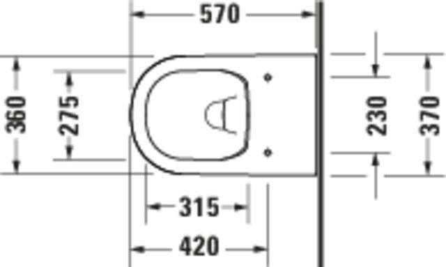 DURAVIT D-Code Stand-WC 570 mm weiß spülrandlos, Abgang waagerecht