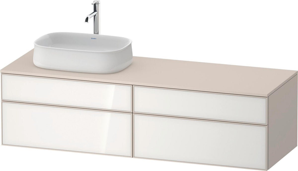 DURAVIT Zencha Konsolen-Waschtischunterbau 1600 mm Eiche Anthrazit mit 2 Auszügen & Tip-on