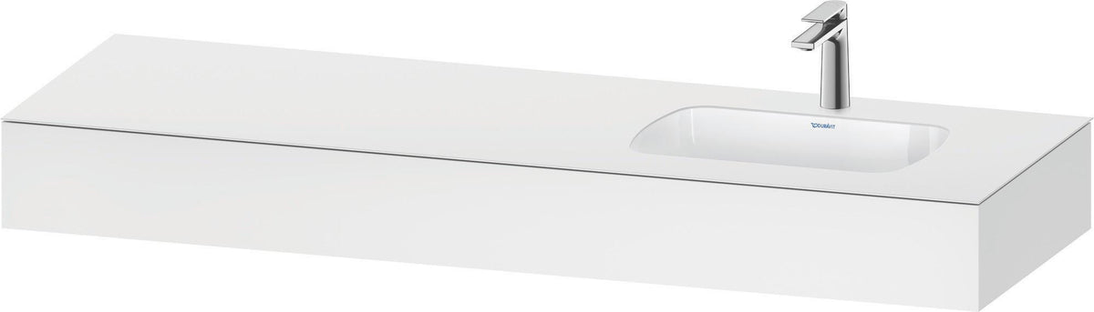 DURAVIT Qatego Einbau-Waschtisch mit Konsole 1600x550x170mm Hochglanz Matt Weiß