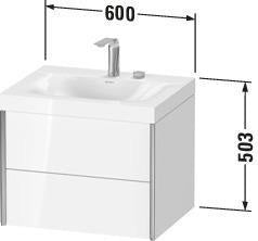 DURAVIT XViu c-bonded Waschtischunterbauset, 2 Schubkästen, champagner matt/graphit matt, 600 mm