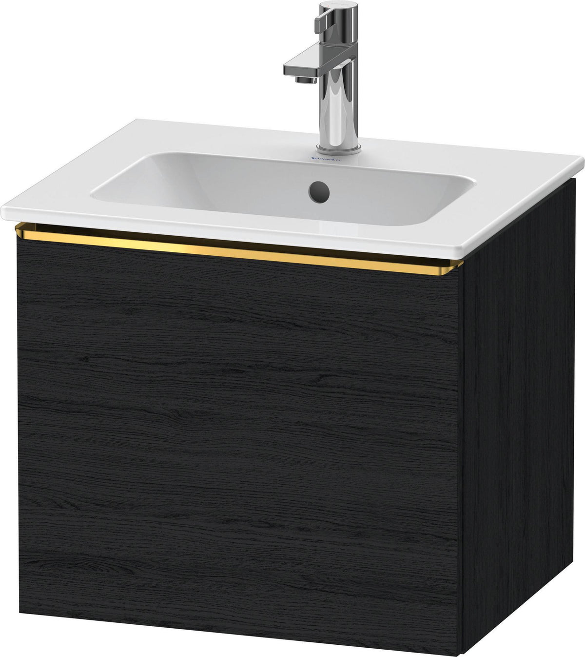 DURAVIT D-Neo Waschtischunterbau 510 mm Eiche Schwarz Matt mit Bronze Griff