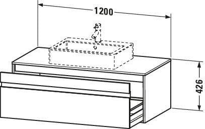 DURAVIT Ketho Waschtischunterbau 1200 mm weiß matt – wandhängend, 1 Auszug, Soft-Close