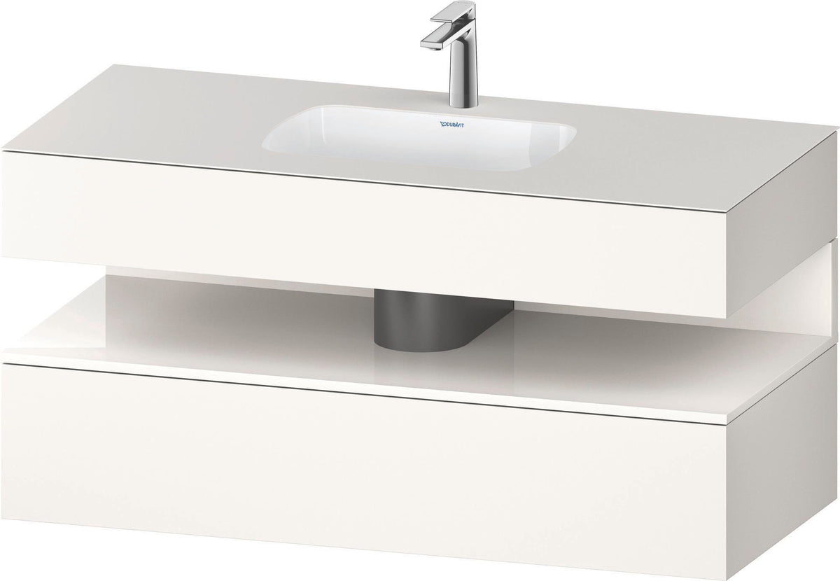 DURAVIT Qatego Studio F. A. Porsche Einbauwaschtisch mit Konsolenwaschtischunterbau 1200 mm Weiß Matt