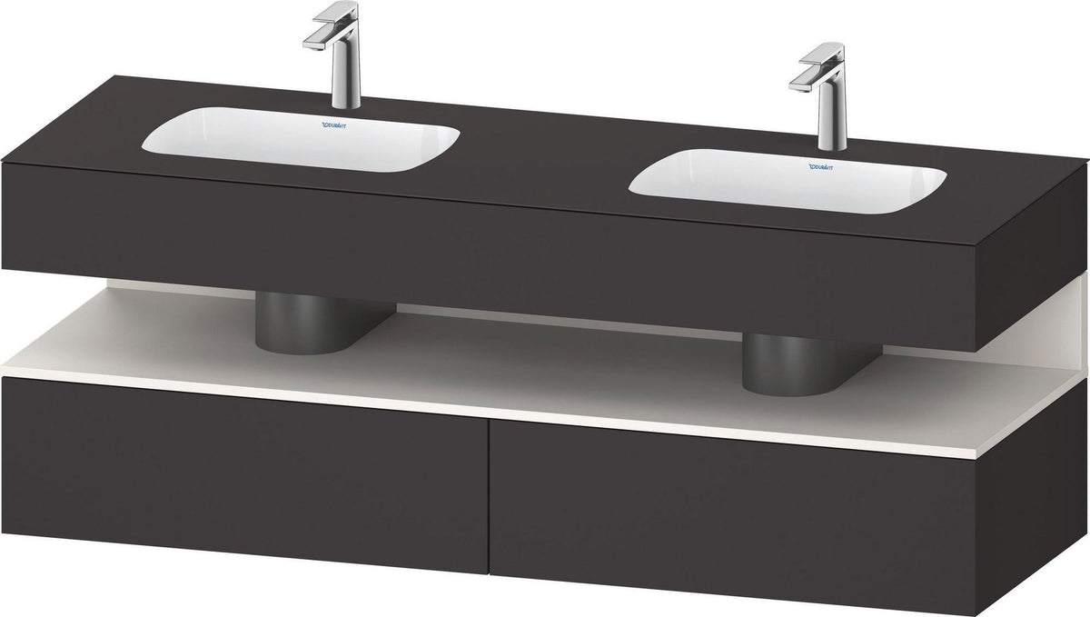 DURAVIT Qatego Studio F. A. Porsche Waschtischset 1600 mm mit Konsolenwaschtischunterbau, 2 Auszüge