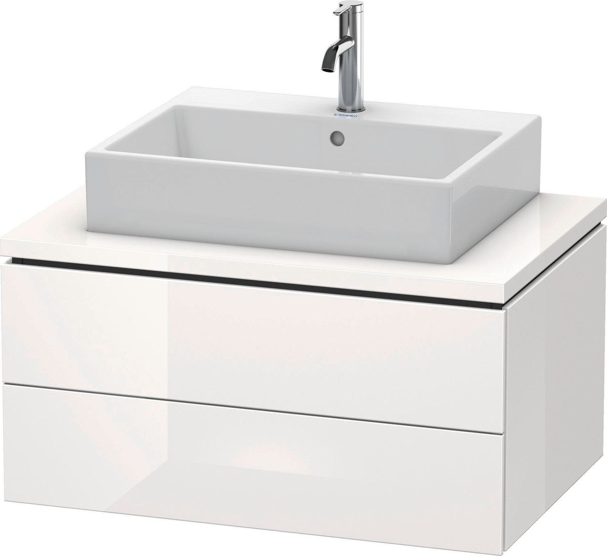 DURAVIT L-Cube Konsolenwaschtischunterbau 820 mm betongrau matt mit 2 Schubkästen