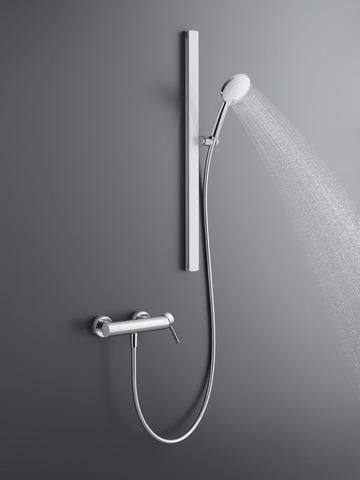 Duravit Brausestange 810 mm Chrom Weiß Hochglanz – Höhenverstellbar mit verdeckter Befestigung