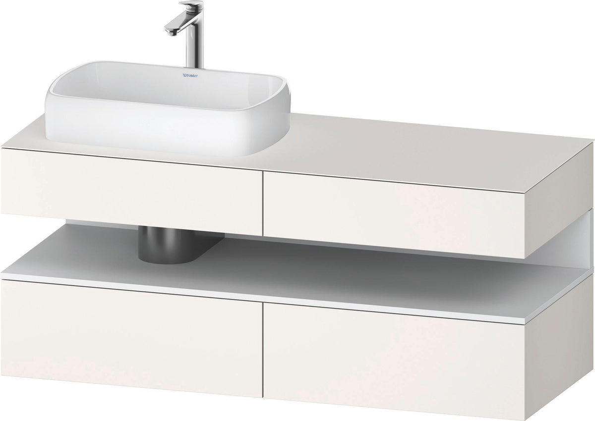 DURAVIT Qatego Studio F. A. Porsche Konsolenwaschtischunterbau 1400 mm Weiß Matt mit LED-Nischenbeleuchtung