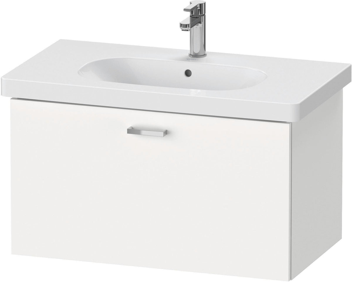 Duravit XBase Waschtischunterbau wandhängend 600 mm, 1 Auszug, weiß matt – montiert