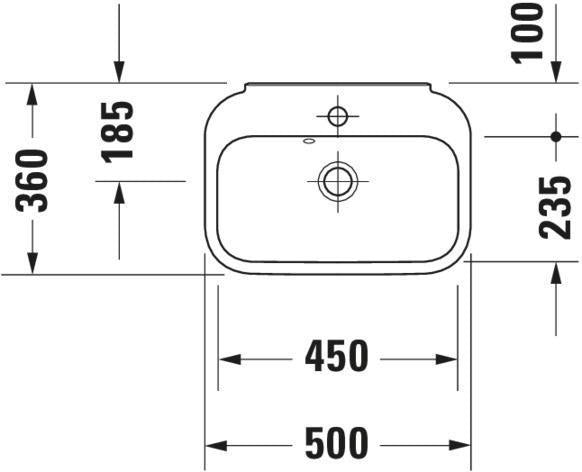 DURAVIT Handwaschbecken Happy D.2 500 mm mit Überlauf und WonderGliss in Weiß
