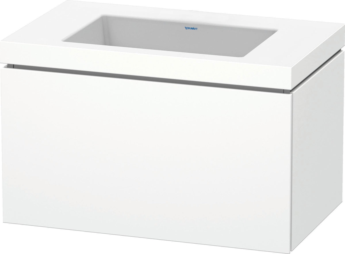 DURAVIT L-Cube c-bonded Waschtischset 800 mm mit Vero Air Becken, 1 Auszug, Weiß Matt