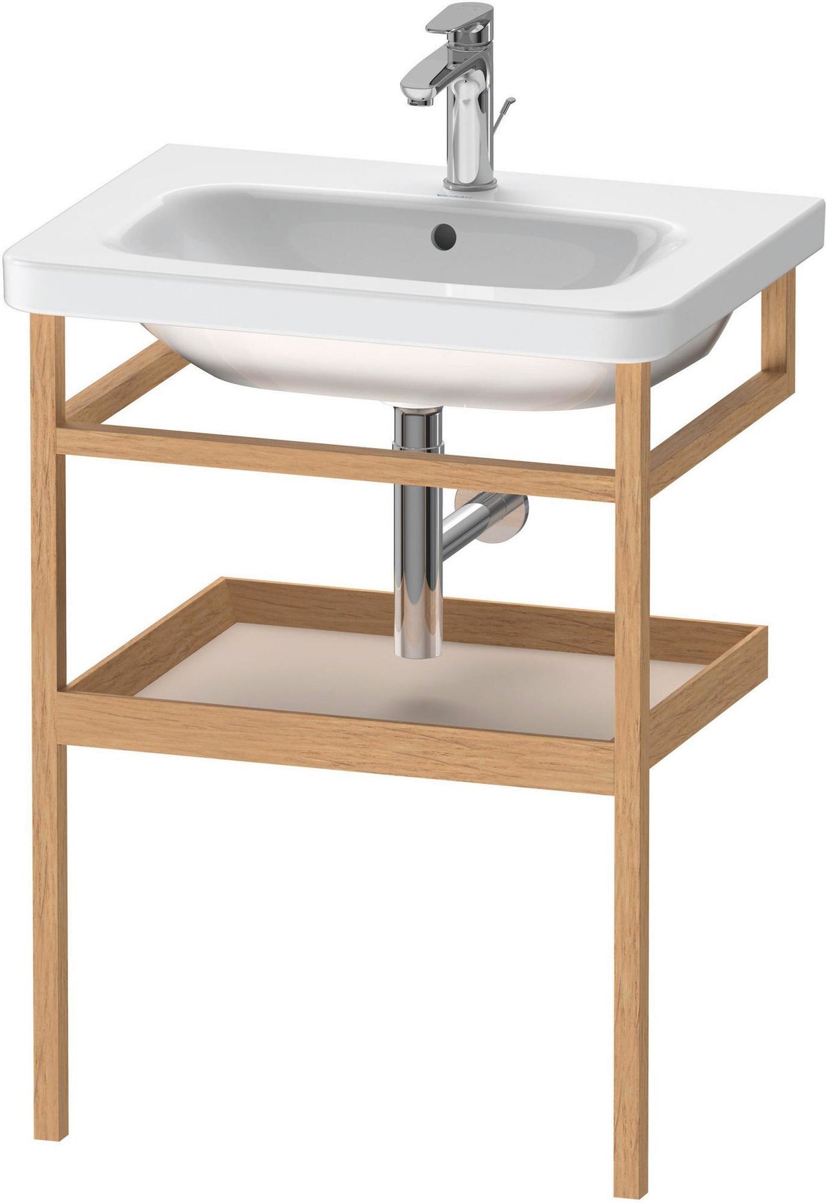 DURAVIT DuraStyle Möbel-Accessoire mit Handtuchhalter und Ablage, 440x590x805 mm, Weiß Matt/Eiche Massiv