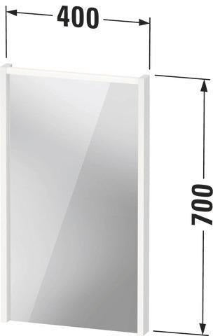 DURAVIT D-Code 2.0 Spiegel mit LED-Beleuchtung, 400 x 700 x 48 mm, Weiß Matt