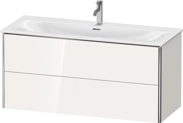 Duravit XSquare Waschtischunterbau 1210 mm, 2 Schubkästen, weiß matt, wandhängend, Tip-On