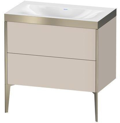 Duravit XViu Möbelwaschtischset 800x480mm mit Unterbau, 2 Auszügen & Viu Waschtisch – Nussbaum Mitte