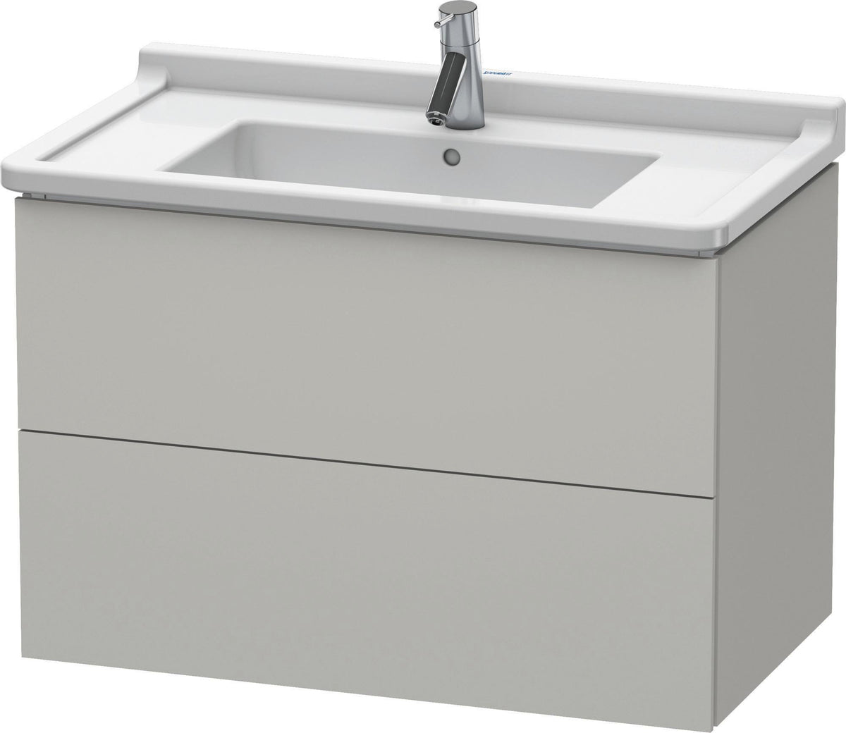 DURAVIT L-Cube Waschtischunterbau 820 mm taupe matt mit 2 Schubkästen und Tip-On-Technik