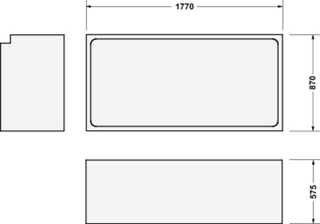 DURAVIT Wannenträger Starck für Badewanne 870x1770x570 mm Polystyrol rechteckig