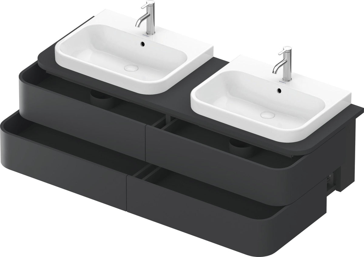 Duravit Happy D.2 Konsolenwaschtischunterbau 1600 mm mit 4 Schubkästen und Tip-On-Technik