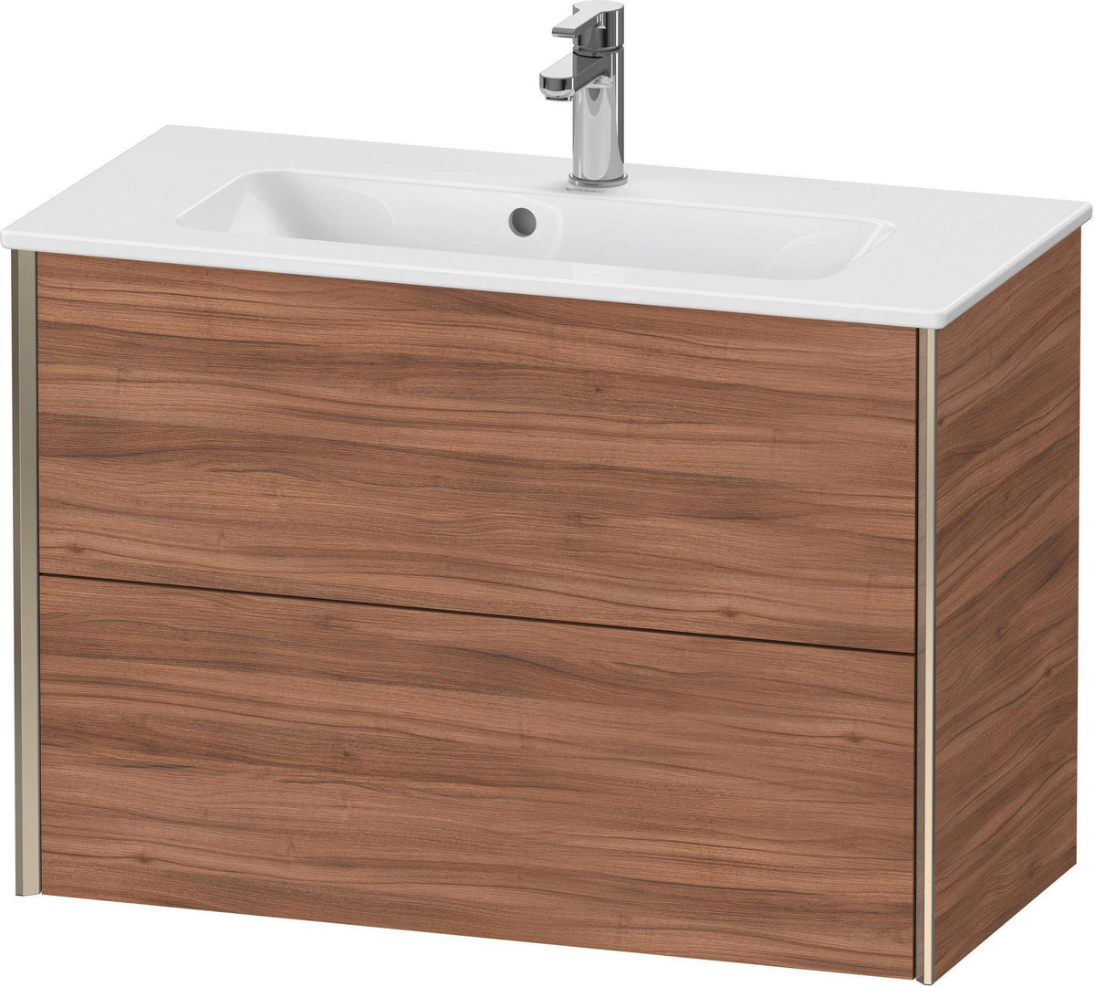DURAVIT XViu Waschtischunterbau wandhängend 810 mm, 2 Schubladen, champagner matt/weiß matt