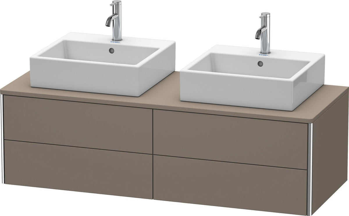 DURAVIT XSquare Waschtischunterbau 1400 mm, 4 Schubkästen, wandhängend, Betongrau Matt
