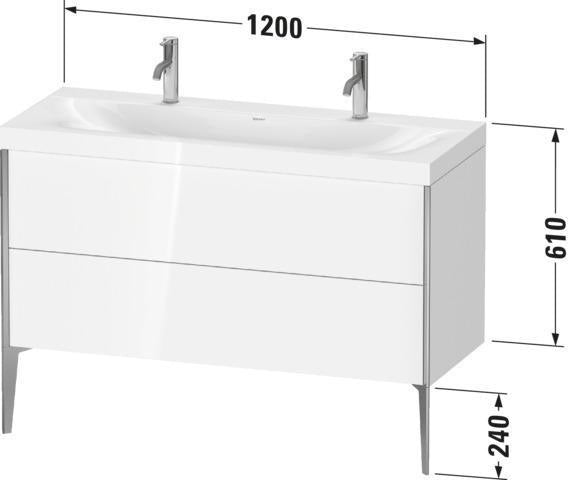 DURAVIT XViu c-bonded Waschtischunterbauset 1200 mm Eiche mit 2 Auszügen