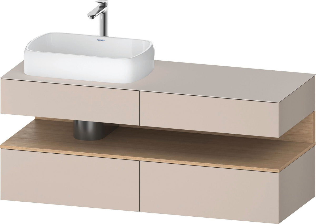DURAVIT Qatego Studio F. A. Porsche Konsolenwaschtischunterbau 1400 mm Weiß Matt mit LED-Nischenbeleuchtung