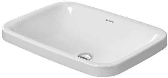 DURAVIT DuraStyle Einbauwaschtisch 600 mm weiß ohne Hahnloch & Überlauf