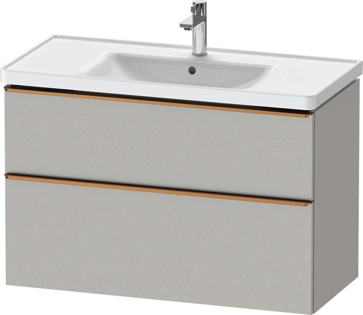 DURAVIT D-Neo Waschtischunterbau 984 mm betongrau matt mit Soft-Close und Bronze-Griff
