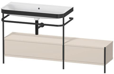 Duravit Waschtischset Happy D.2 Plus 1600x490mm Taupe Supermatt mit Hahnloch und Handtuchhalter