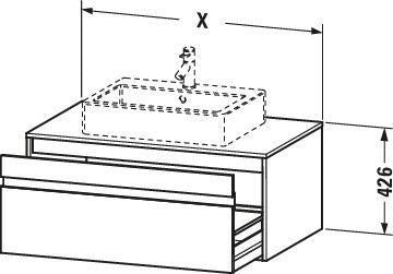 Duravit Ketho Waschtischunterbau wandhängend 1000 mm weiß matt 1 Auszug für Aufsatzwaschtisch