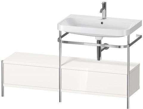 Duravit Waschtischset HAPPY D.2 PLUS 1400x490mm ein Hahnloch taupe supermatt