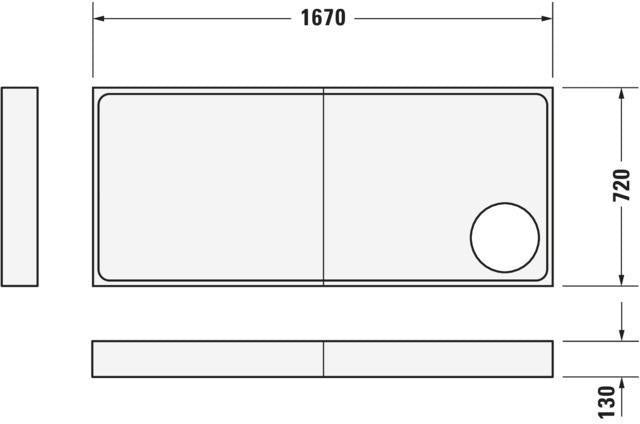 DURAVIT Starck Slimline Duschwanne 1700x750x60 mm Weiß Sanitäracryl Antislip