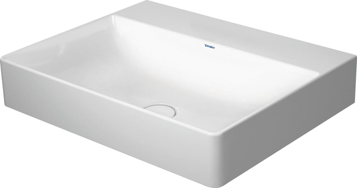 DURAVIT DuraSquare Waschtisch 600 mm, ohne Überlauf, mit Hahnlochbank, weiß – rechteckiges Design