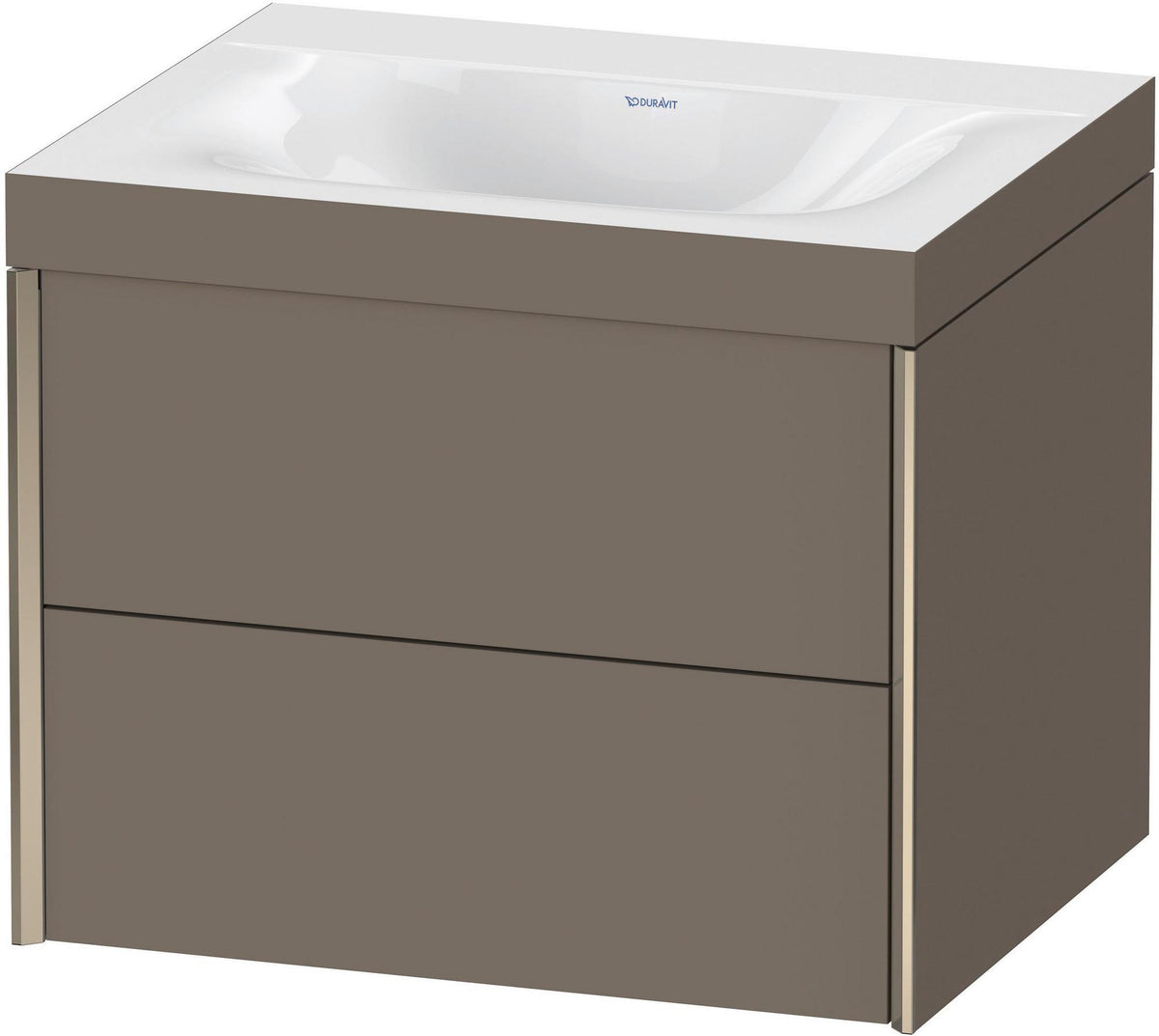 Duravit XViu Waschtischunterbauset c-bonded, 2 Schubkästen, champagner matt/flannel grey seidenmatt