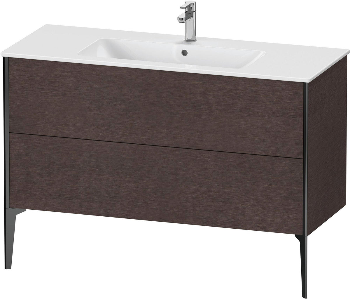 DURAVIT XViu Waschtischunterbau bodenstehend 1210 mm, 2 Auszüge, champagner matt/weiß matt