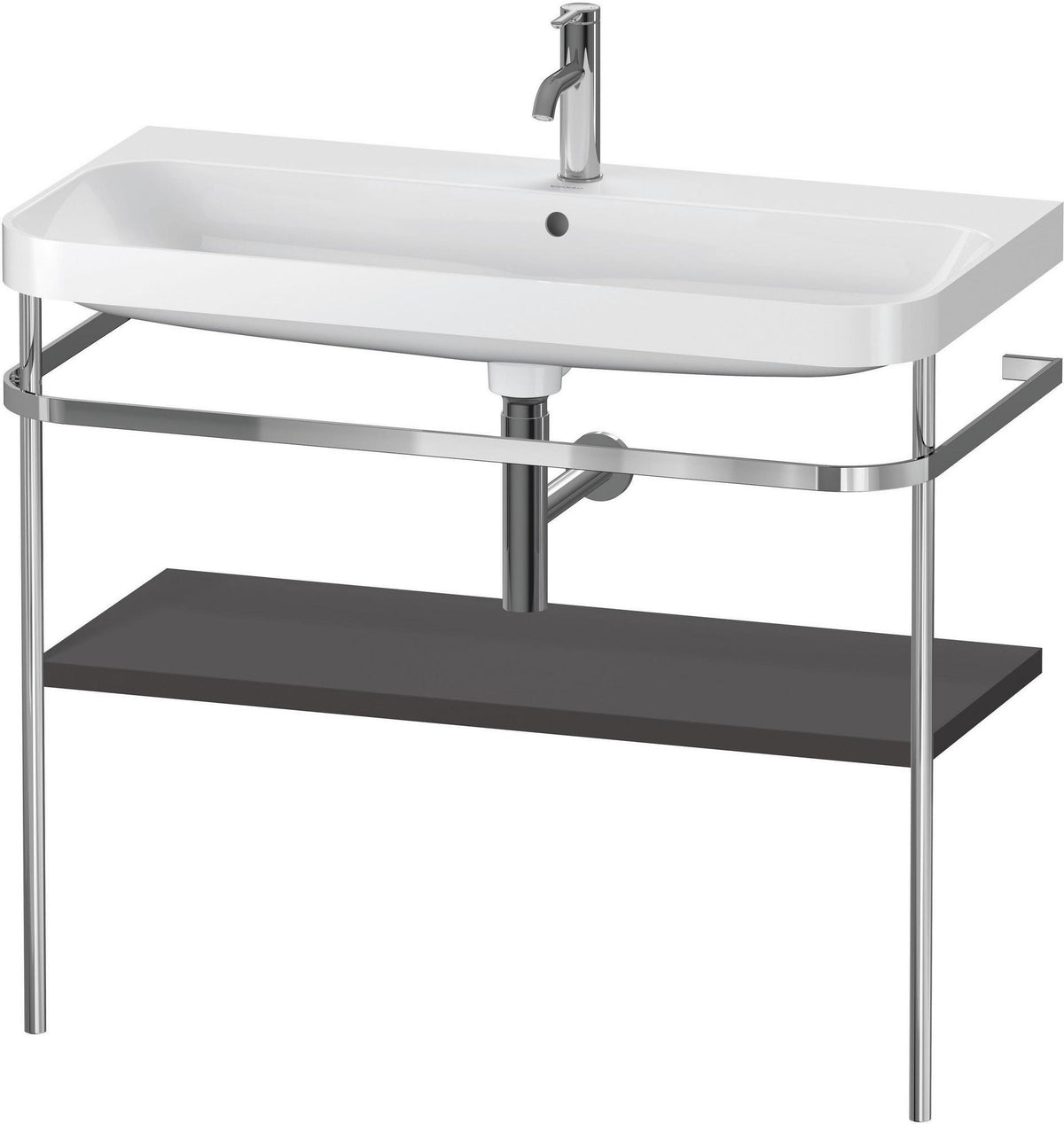 Duravit Happy D.2 c-shaped Waschtischset mit Metallkonsole, 975 mm, Taupe