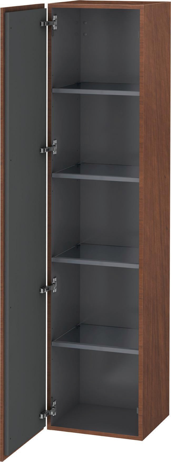 Duravit Hochschrank L-Cube 363x400x1760mm, 1 Tür, links, amerikanisch Nussbaum