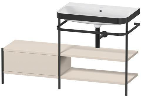 Duravit Waschtischset HAPPY D.2 PLUS 1400x490mm ein Hahnloch taupe supermatt