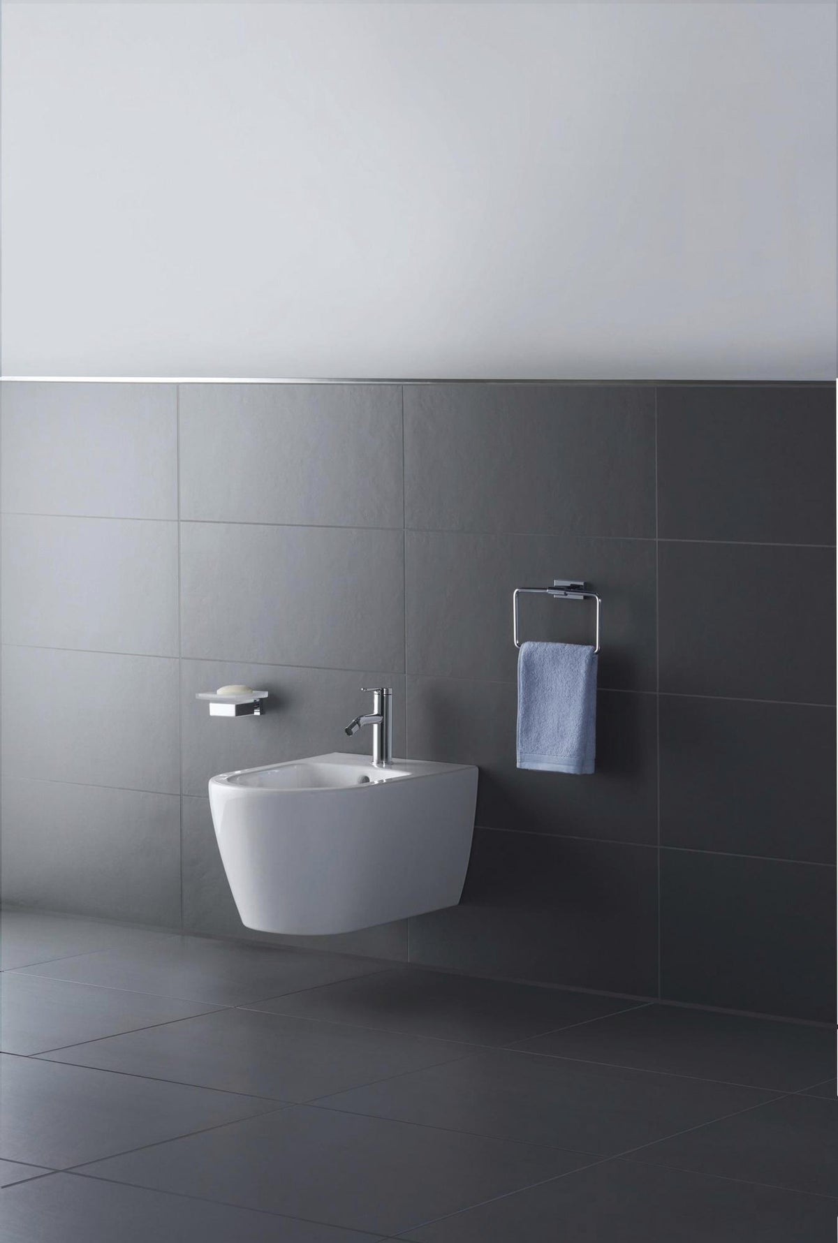 DURAVIT C.1 Einhebel-Bidetmischer Schwarz Matt 121 mm mit Zugstangen-Ablaufgarnitur