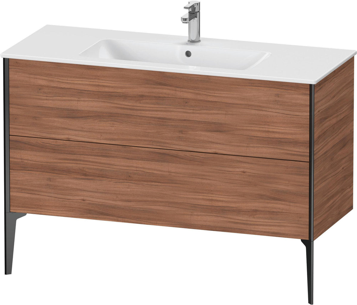 DURAVIT XViu Waschtischunterbau bodenstehend 1210 mm, 2 Auszüge, champagner matt/weiß matt