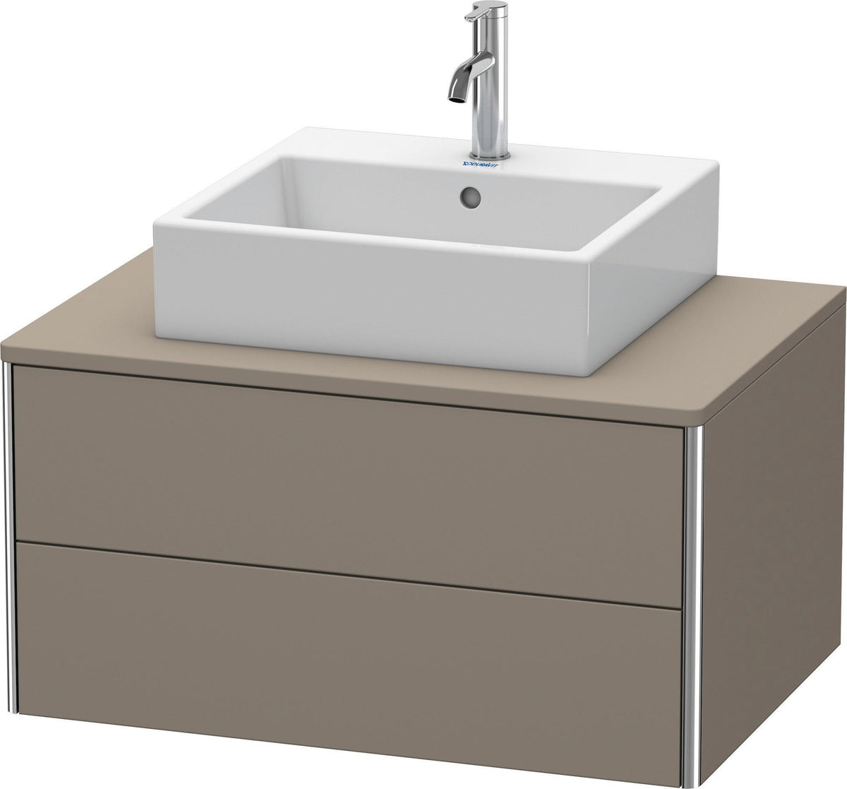 Duravit XSquare Waschtischunterbau 800 mm wandhängend Flannel Grey Hochglanz mit 2 Schubkästen