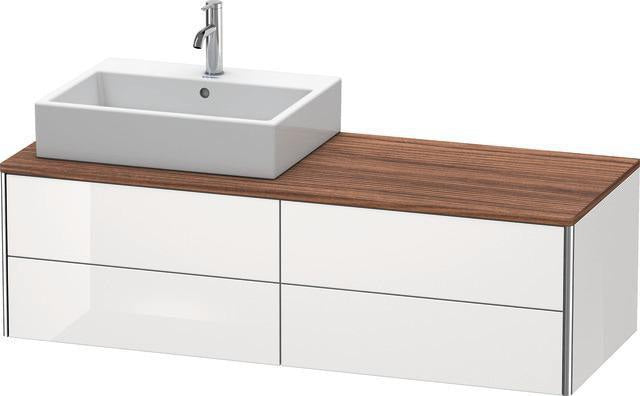 Duravit XSquare Waschtischunterbau 1400 mm in Steingrau Matt mit Becken links
