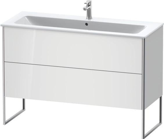 Duravit XSquare Waschtischunterbau 1210 mm mit zwei Auszügen in Außenfarbe Taubenblau matt