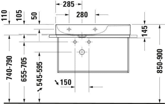 DURAVIT DuraSquare Metallkonsole mit Handtuchhalter links/rechts, chrom – 865 mm