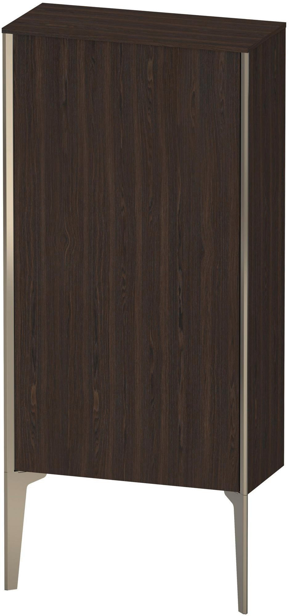 Duravit Halbhochschrank XViu 890 mm, 1 Tür, Nussbaum Echtholzfurnier, Soft-Close, wandhängend