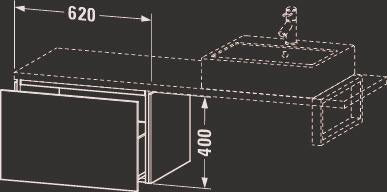 Duravit L-Cube Unterschrank 620 mm taupe supermatt mit 1 Auszug und Dämpfung