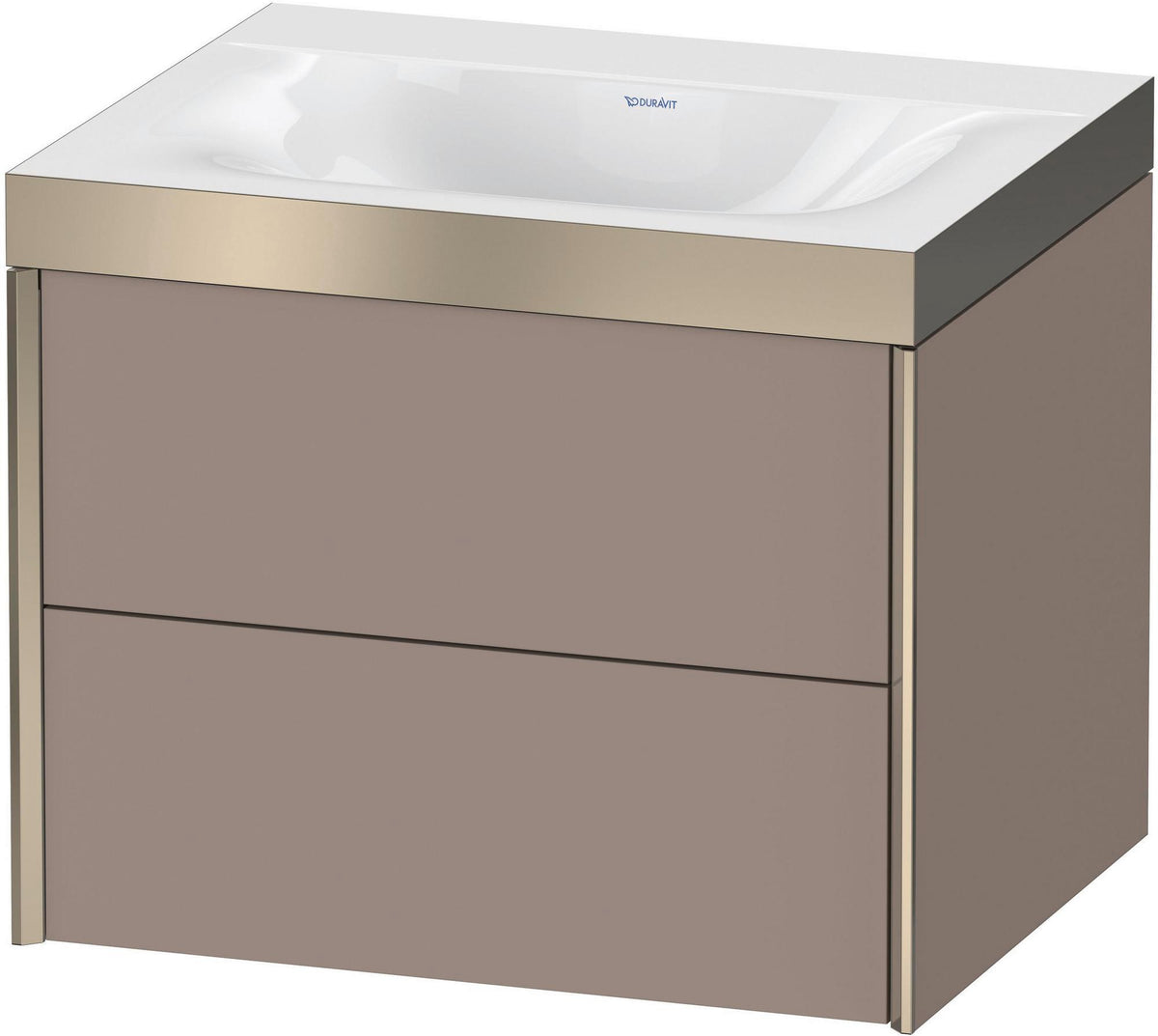 Duravit XViu Waschtischunterbau 600 mm, 2 Schubkästen, champagner matt/basalt matt