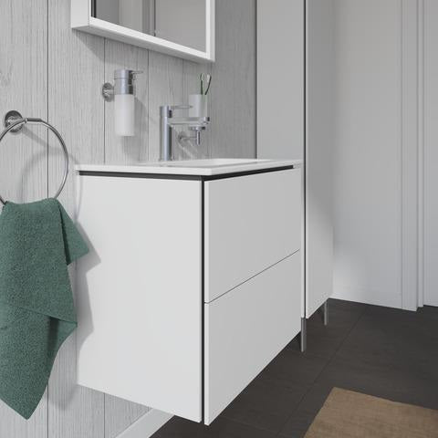 Duravit L-Cube Waschtischunterbau 620 mm Weiß Matt mit 2 Schubkästen und Tip-On Technik