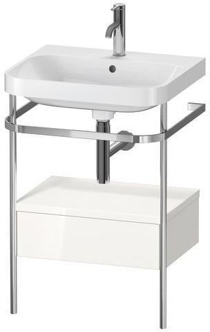 Duravit Waschtischset Happy D.2 Plus 575x490mm taupe supermatt mit Hahnloch